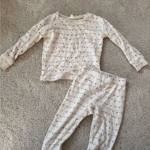 Rylee + Cru Kids Pajama Set in Cream Christmas lights 6-12 m